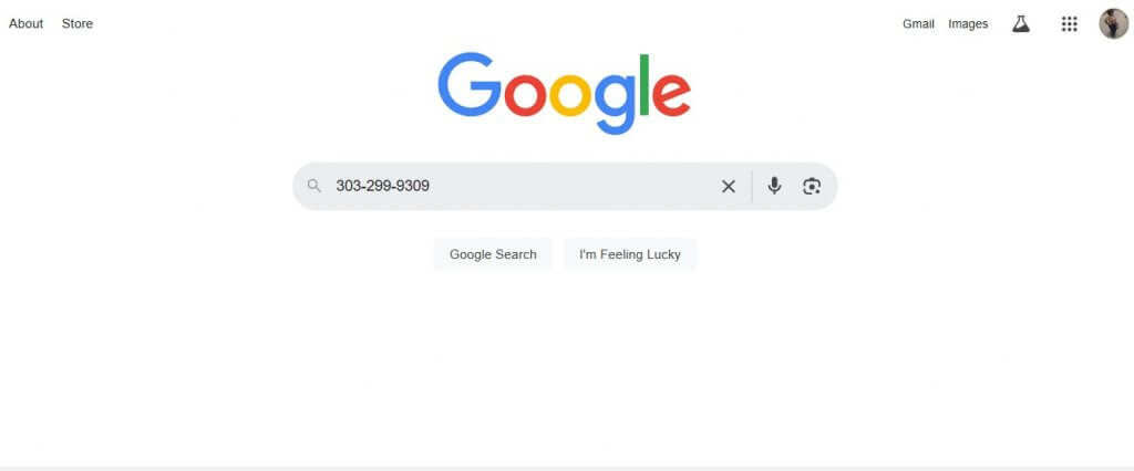 search a fax number on google