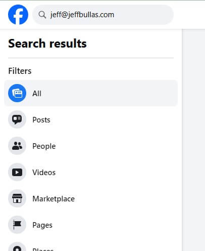 search on facebook