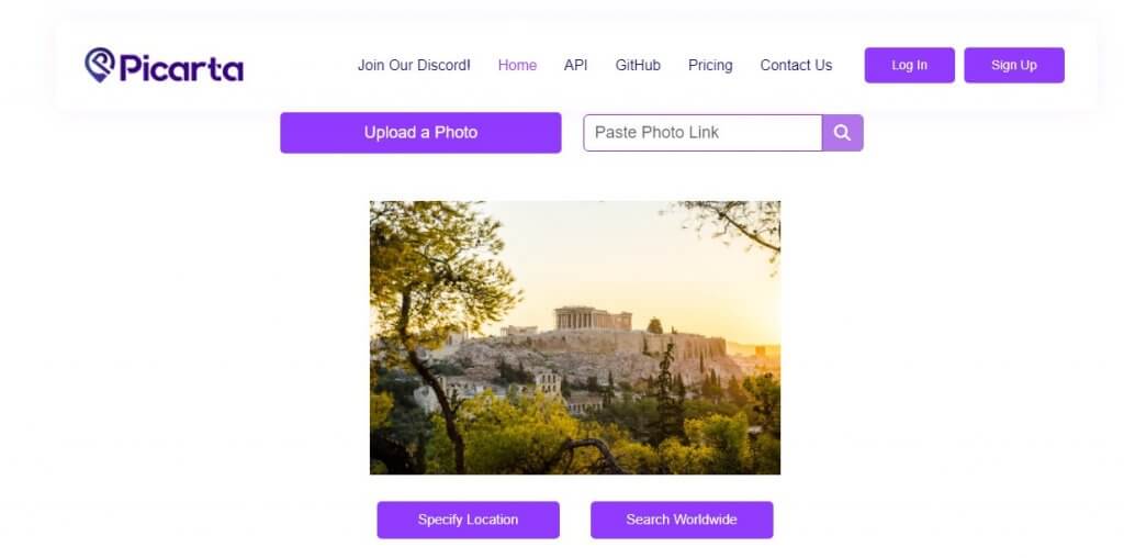 search photo location on picarta