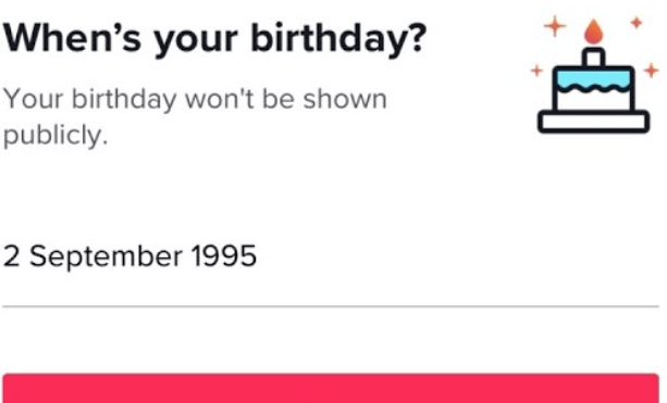 set up tiktok birthdate