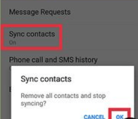 sync facebook contacts