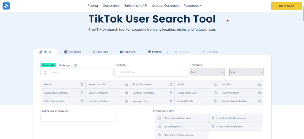 tiktok user search tool