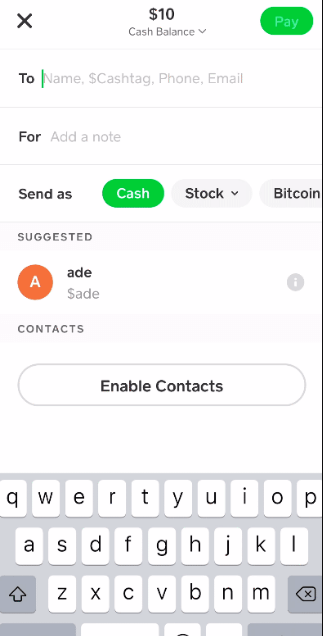 to section on cash app